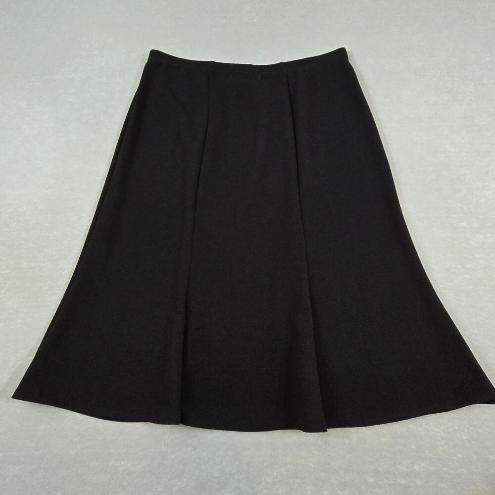 White Stag Women's Black A-Line Stretchy Flowy Midi Skirt
